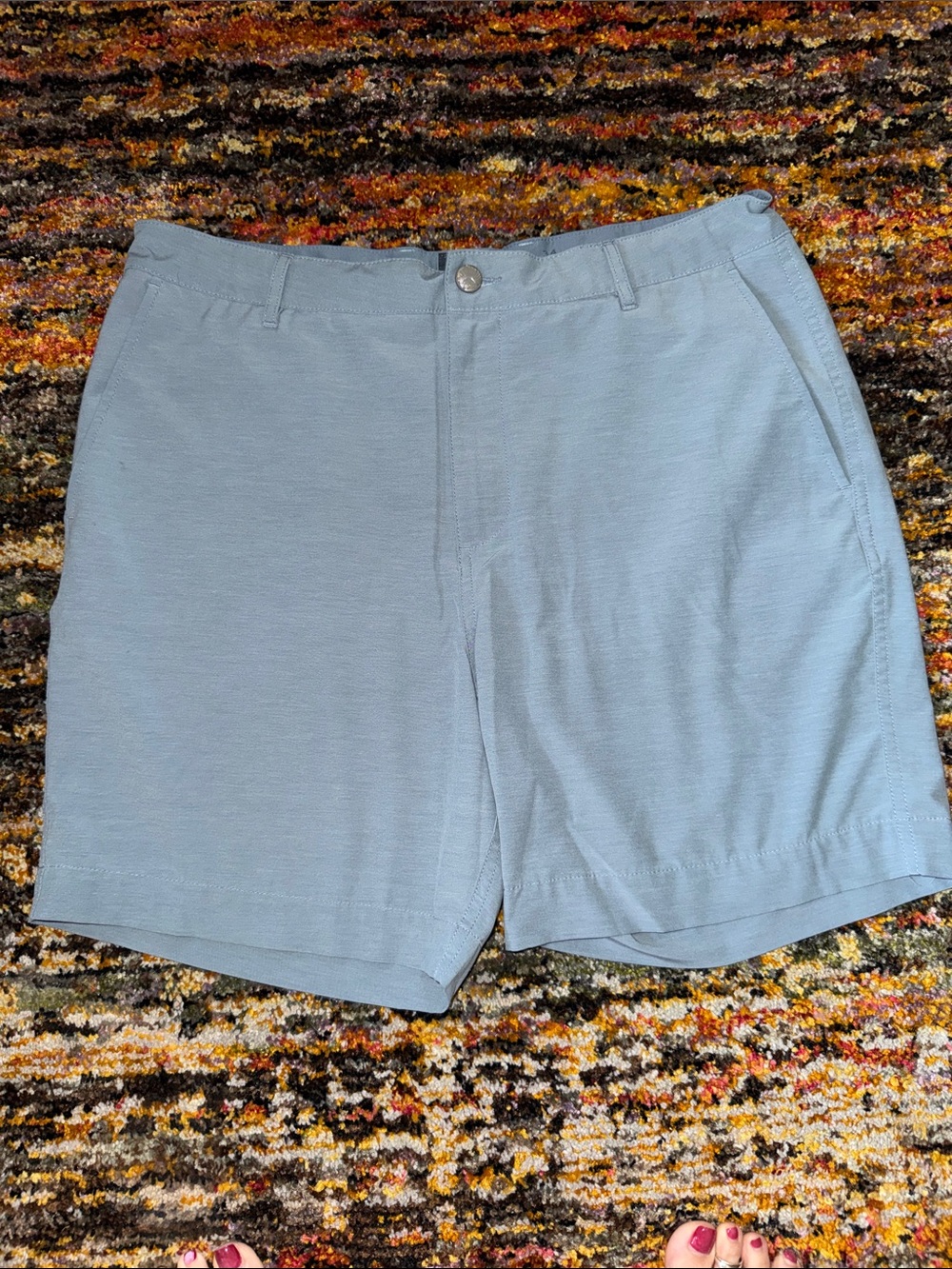 Faherty Light Blue Men's Flat-Front Shorts 34